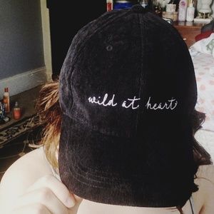 Free People Wile at Heart Black Corduroy Hat